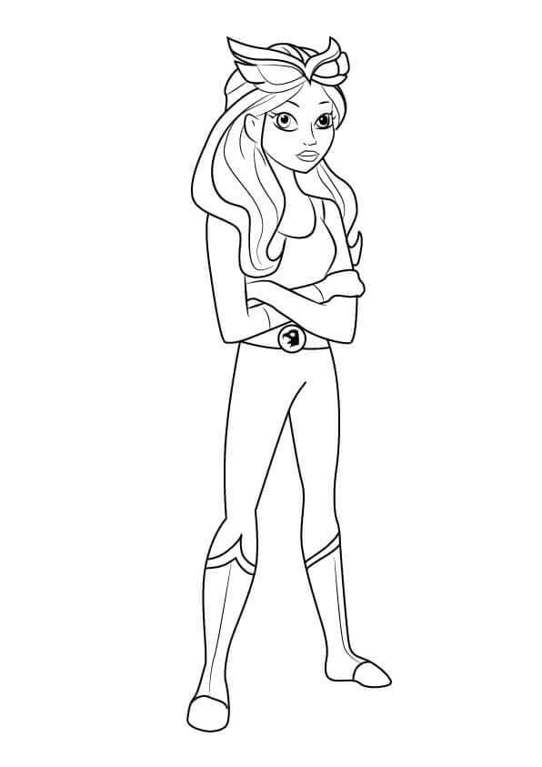 Dibujo de Dc Super Hero Girls Ten Hawkgirl para Colorear