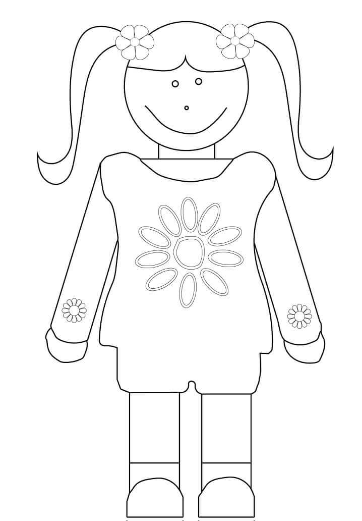 Dibujo de Niña Exploradora de Margaritas para Colorear