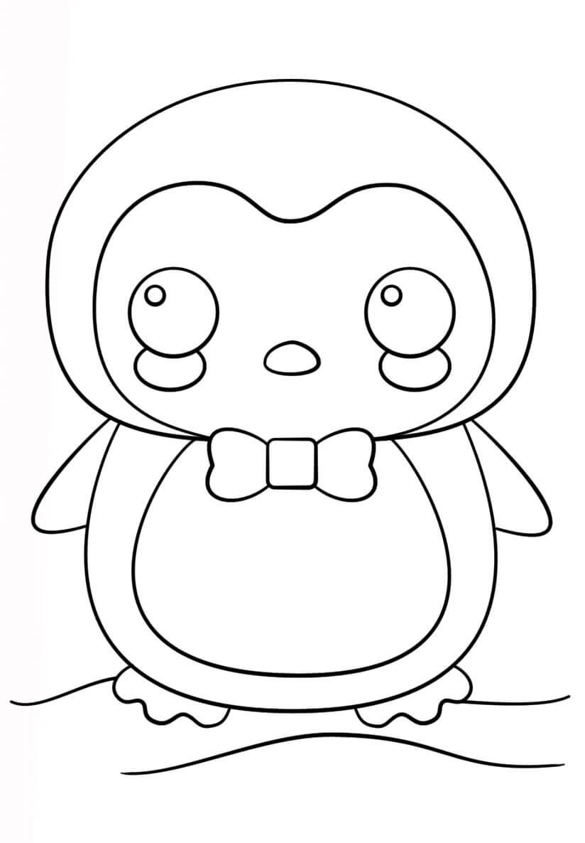 Dibujo de Pequeño pingüino Lindo para Colorear