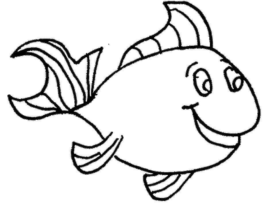 Dibujo de Pez Lindo para niños de 1 año para Colorear