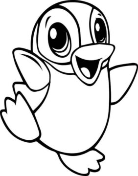 Dibujo de Pingüino bebé para Colorear