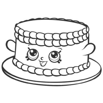 Dibujo de Tienda de Pasteles de cumpleaños de Bree para Colorear