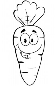 Dibujo de Zanahoria de Dibujos Animados para Colorear