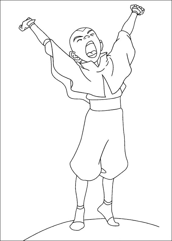Dibujo de Aang Bostezando para Colorear