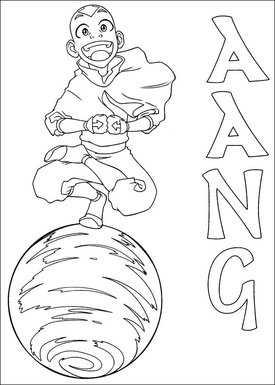 Dibujo de Aang con Airball para Colorear