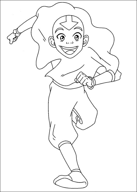 Dibujo de Aang Corriendo para Colorear