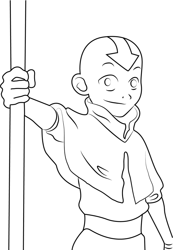 Dibujo de Aang Sonriendo para Colorear