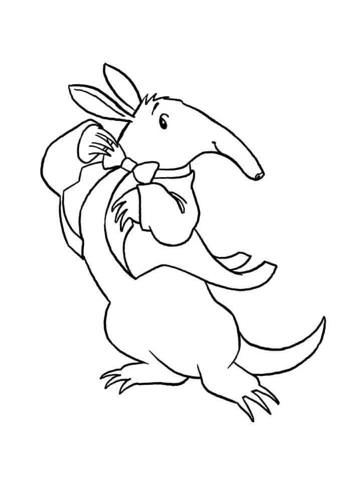 Dibujo de Aardvark Suave para Colorear