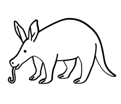 Dibujo de Oso Hormiguero Divertido para Colorear