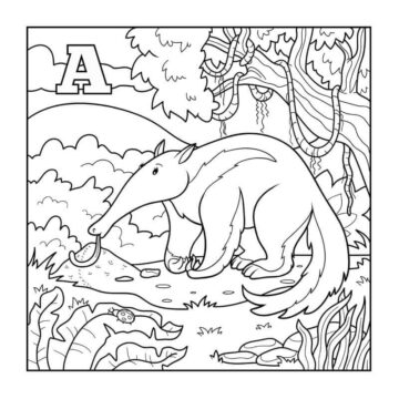 Dibujo de Un Oso Hormiguero Salvaje para Colorear