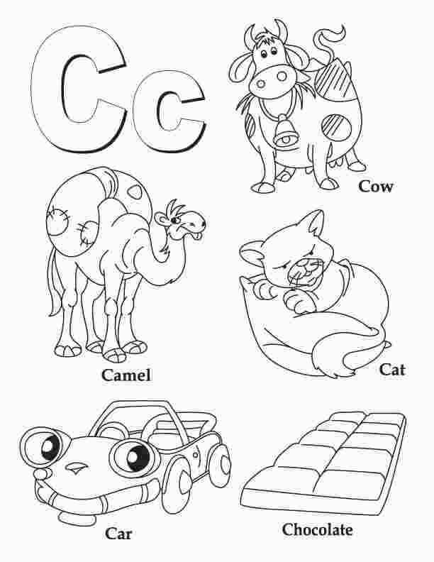 Dibujo de Abc con Animal Coche y Comida para Colorear