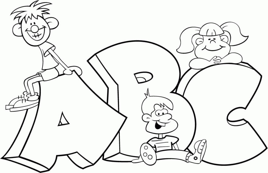 Dibujo de Abc con Tres Hijos para Colorear