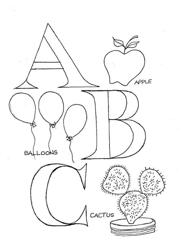 Dibujo de Cosas con Abc para Colorear