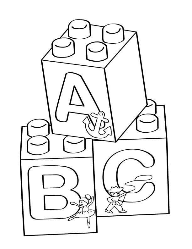 Dibujo de Ladrillo Abc para Colorear