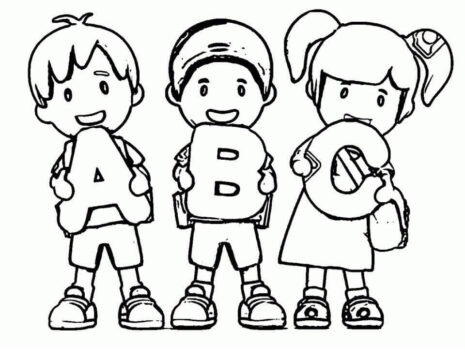 Dibujo de Niños y Abc para Colorear