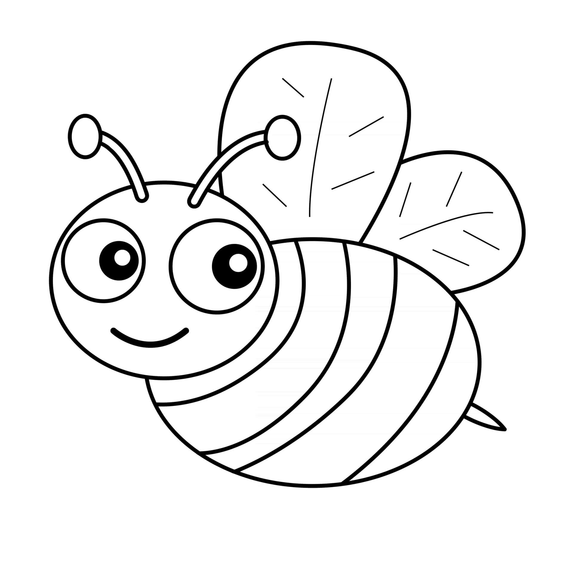 Dibujo de Abeja básica para Colorear