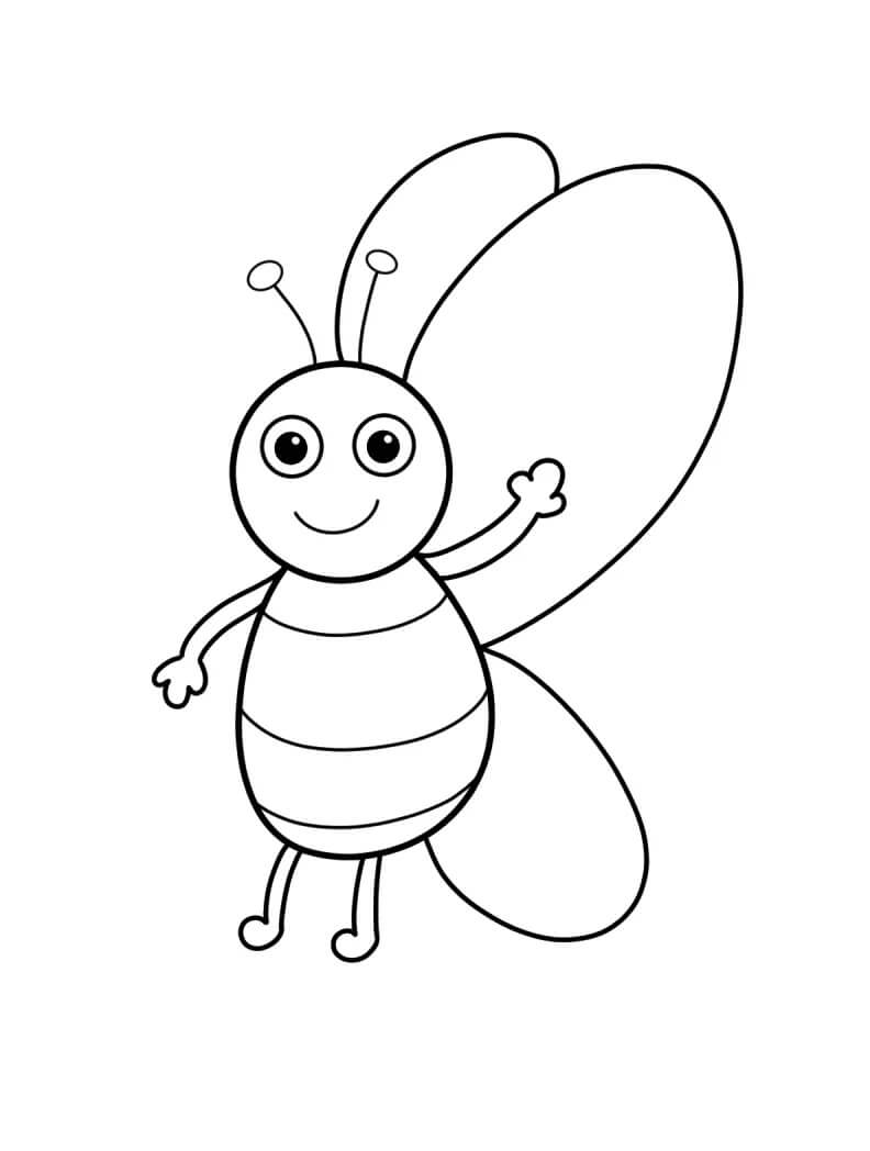 Dibujo de Abeja de Pie para Colorear