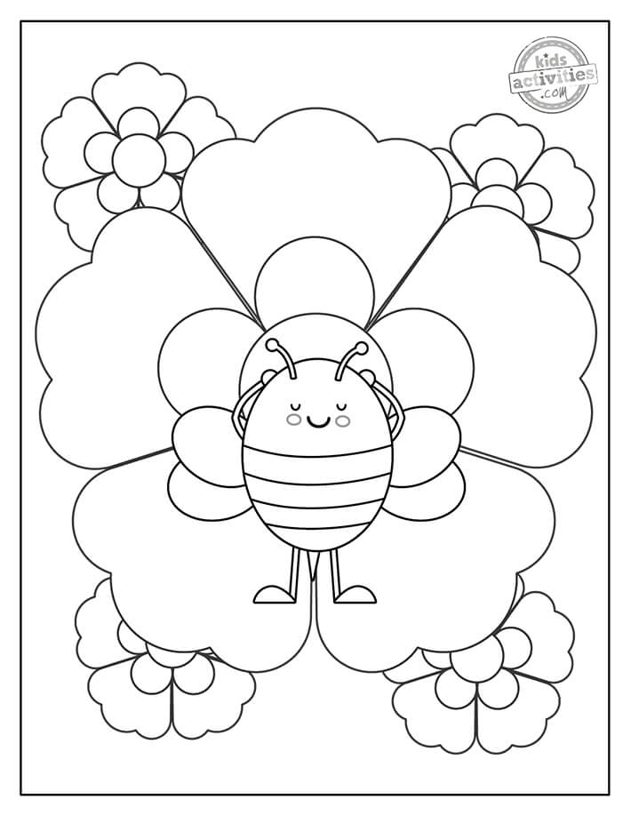 Dibujo de Abeja Mas Linda para Colorear