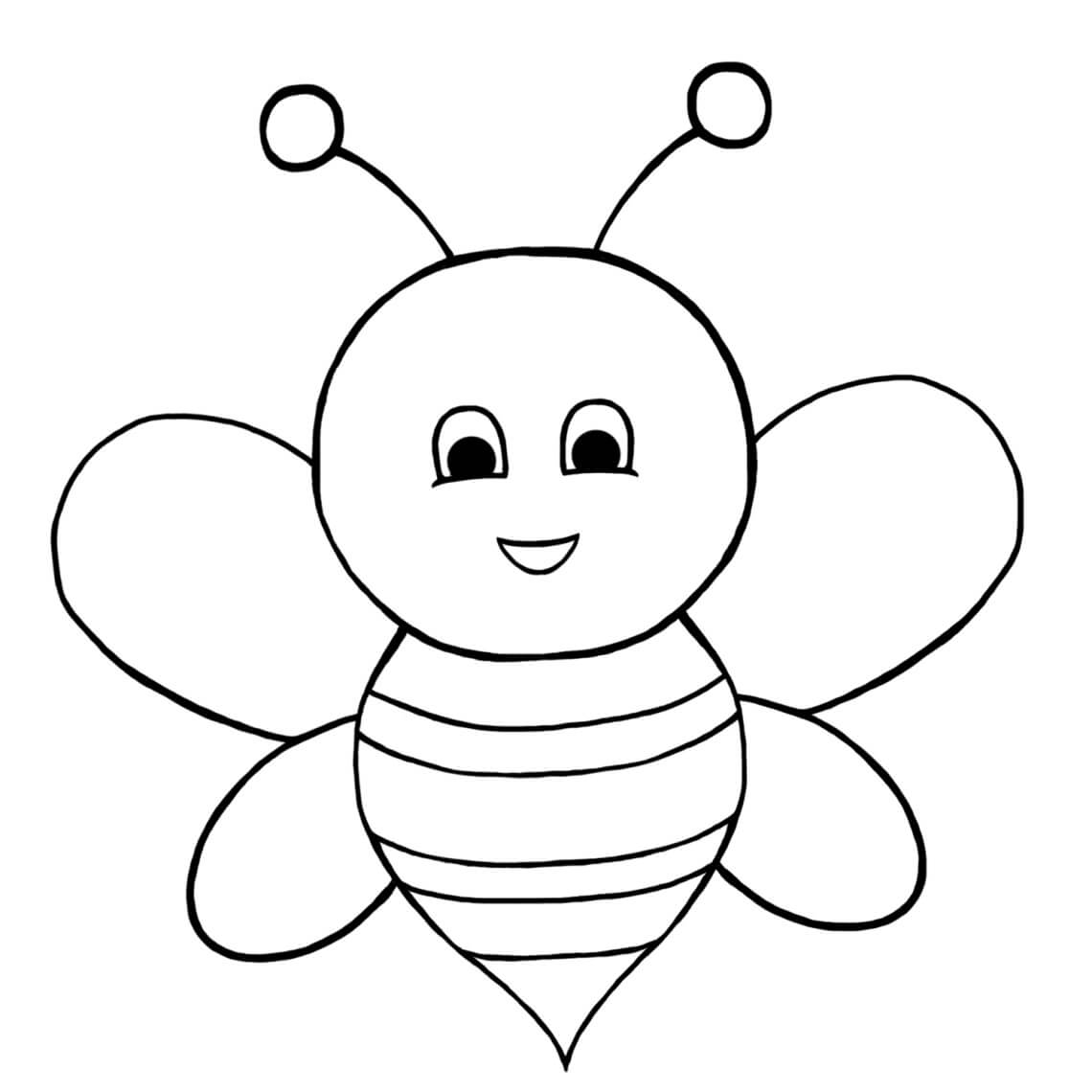 Dibujo de Abeja Normal para Colorear