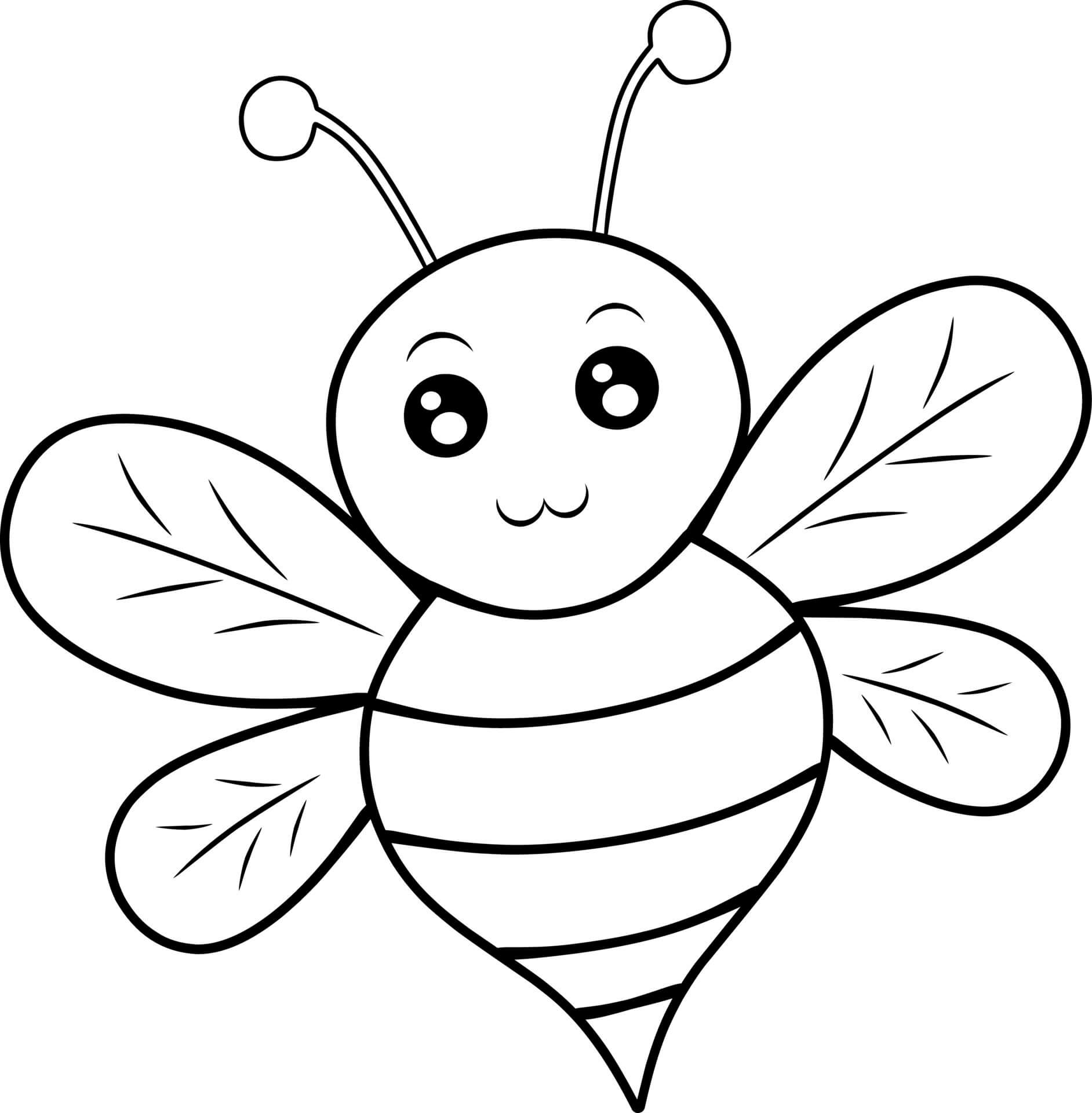 Dibujo de Abeja Sencilla para Colorear