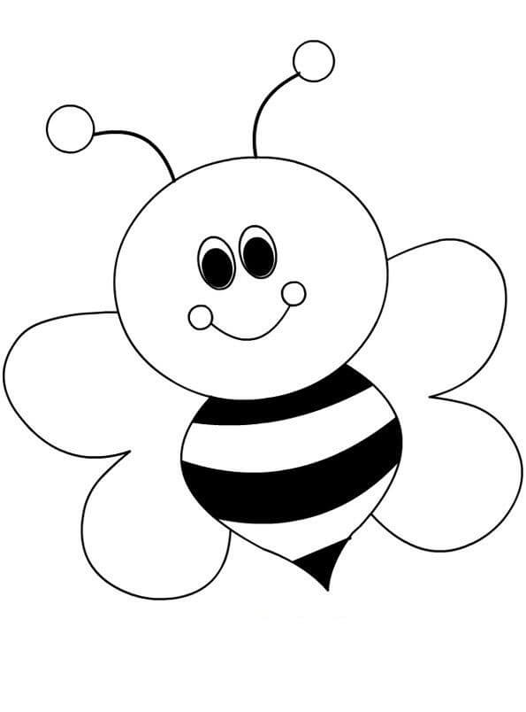 Dibujo de Abeja Sonriendo para Colorear
