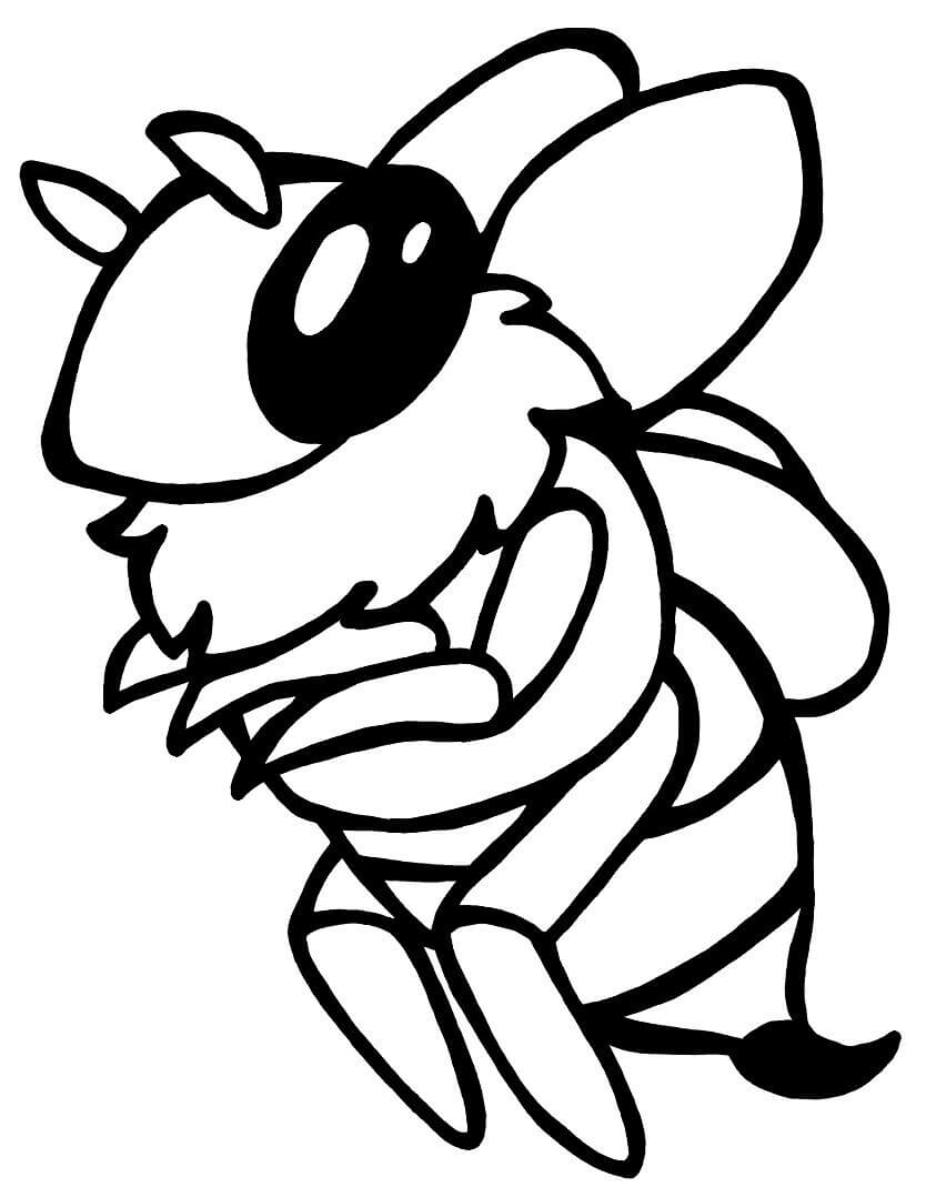 Dibujo de Abeja de Dibujo básico para Colorear