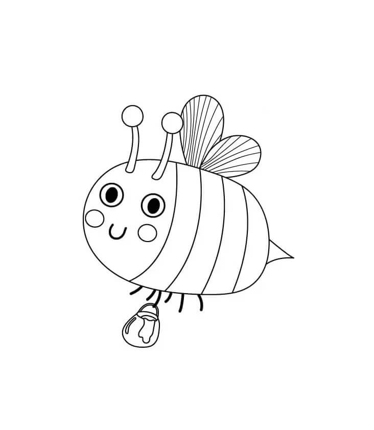 Dibujo de Bonita Abeja para Colorear