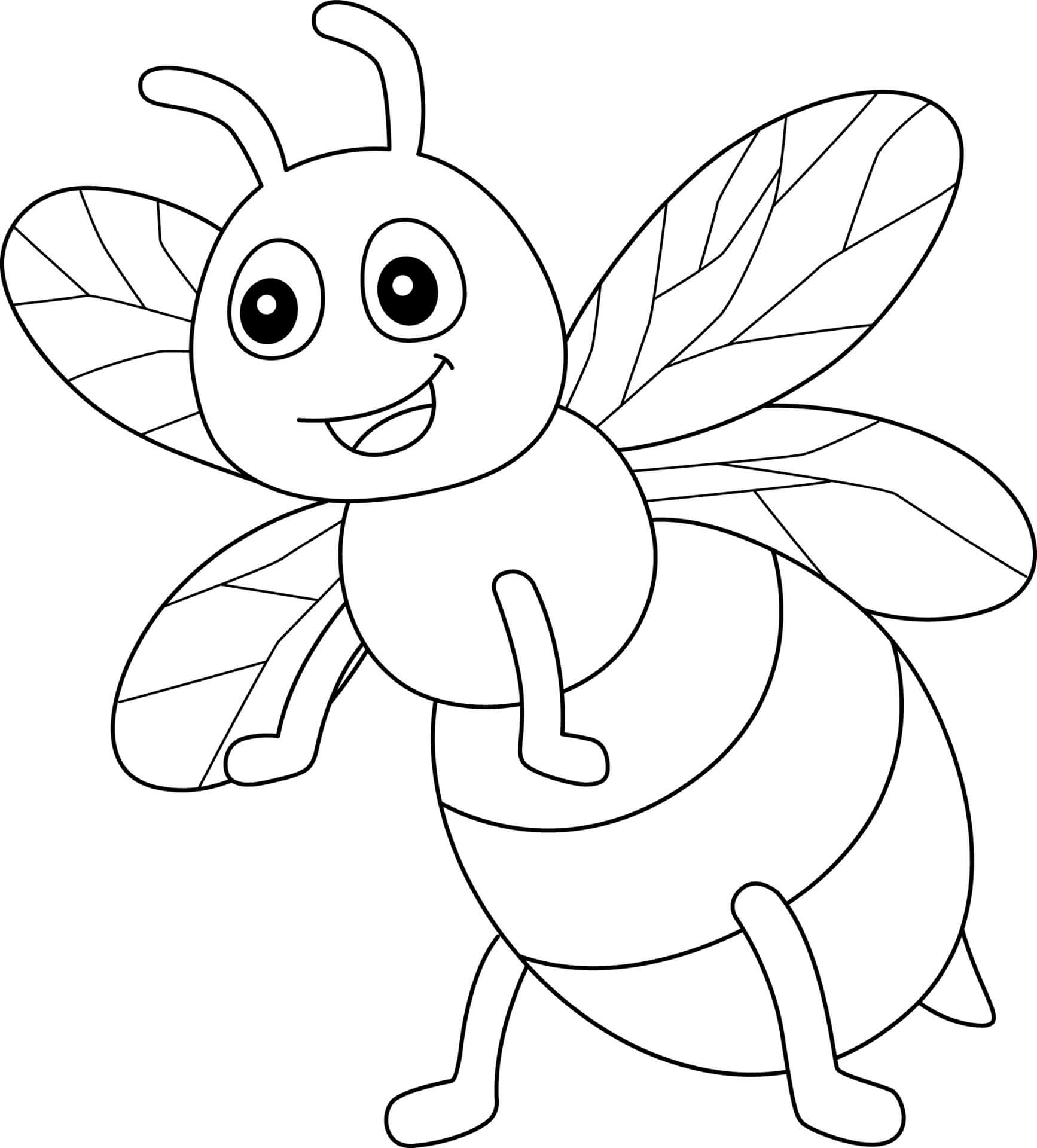 Dibujo de Buena Abeja para Colorear