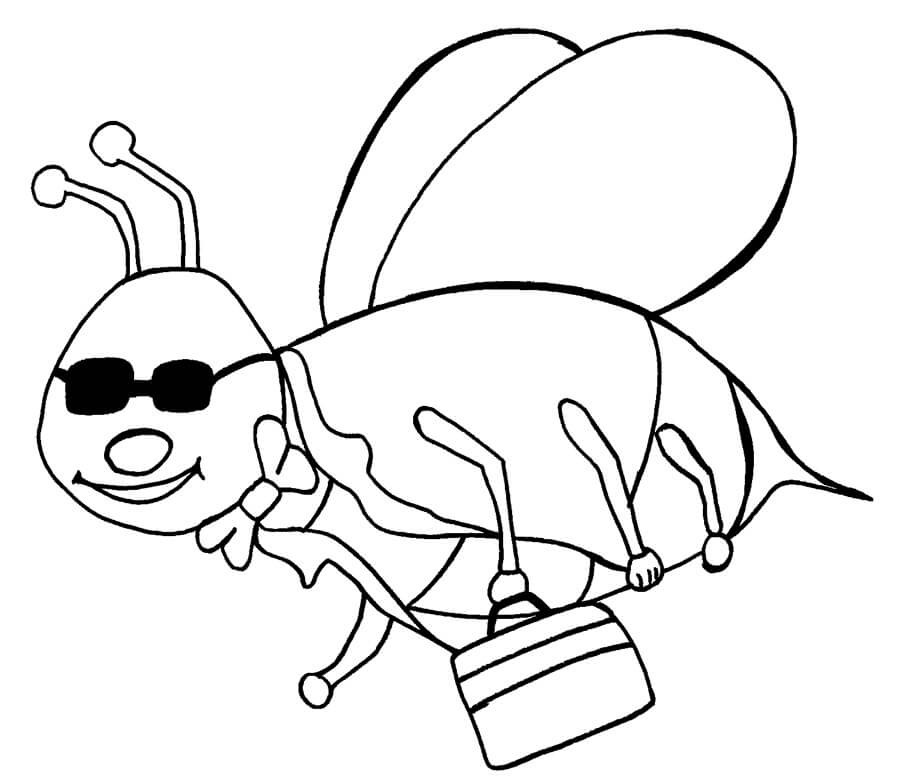 Dibujo de Abeja Genial para Colorear