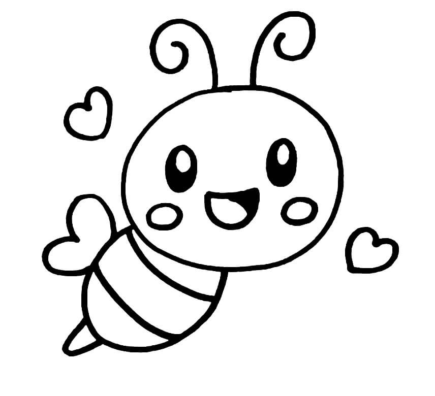 Dibujo de Divertido Abeja para Colorear
