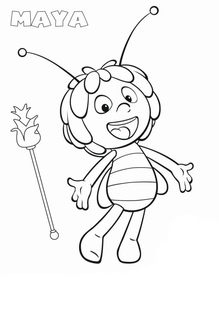 Dibujo de Feliz Maja la Abeja para Colorear