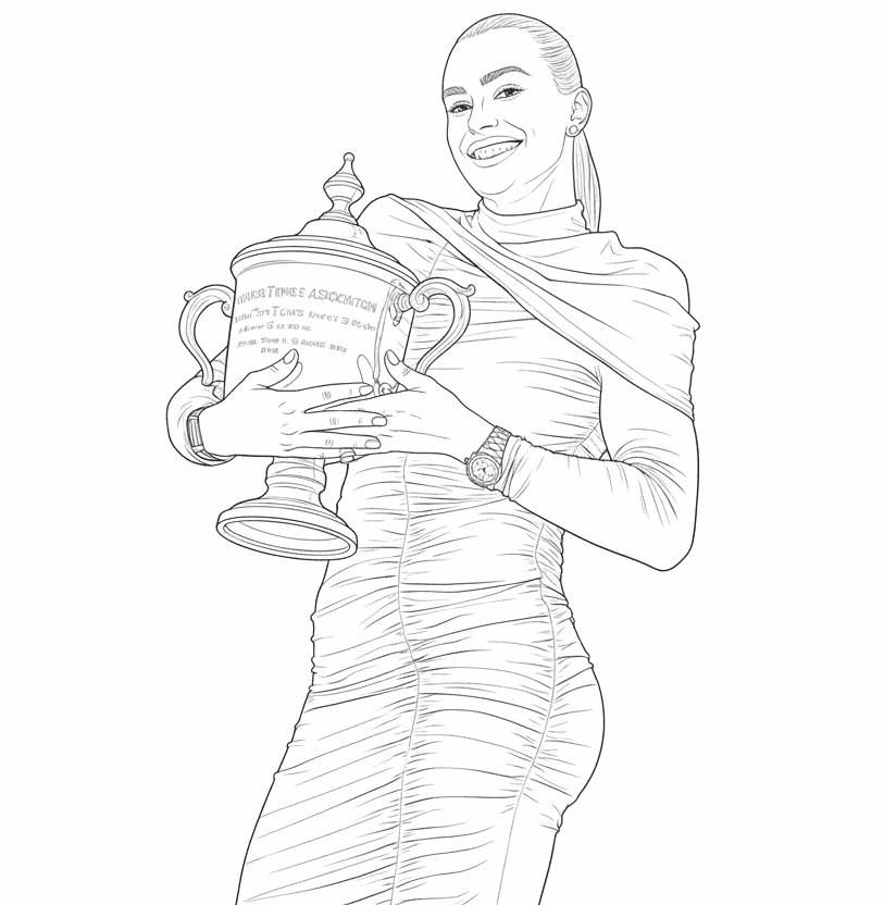 Dibujo de Imgi 11 Aryna Sabalenka With Trophy Coloring Page para Colorear