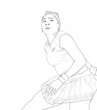 Dibujo de Imgi 12 Coco Gauff Us Open Coloring Page para Colorear