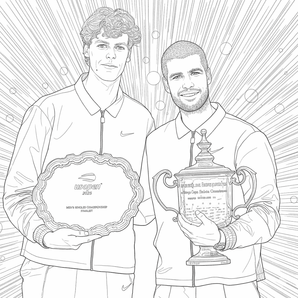 Dibujo de Imgi 2 Jannik Sinner And Carlos Alcaraz Coloring Page para Colorear