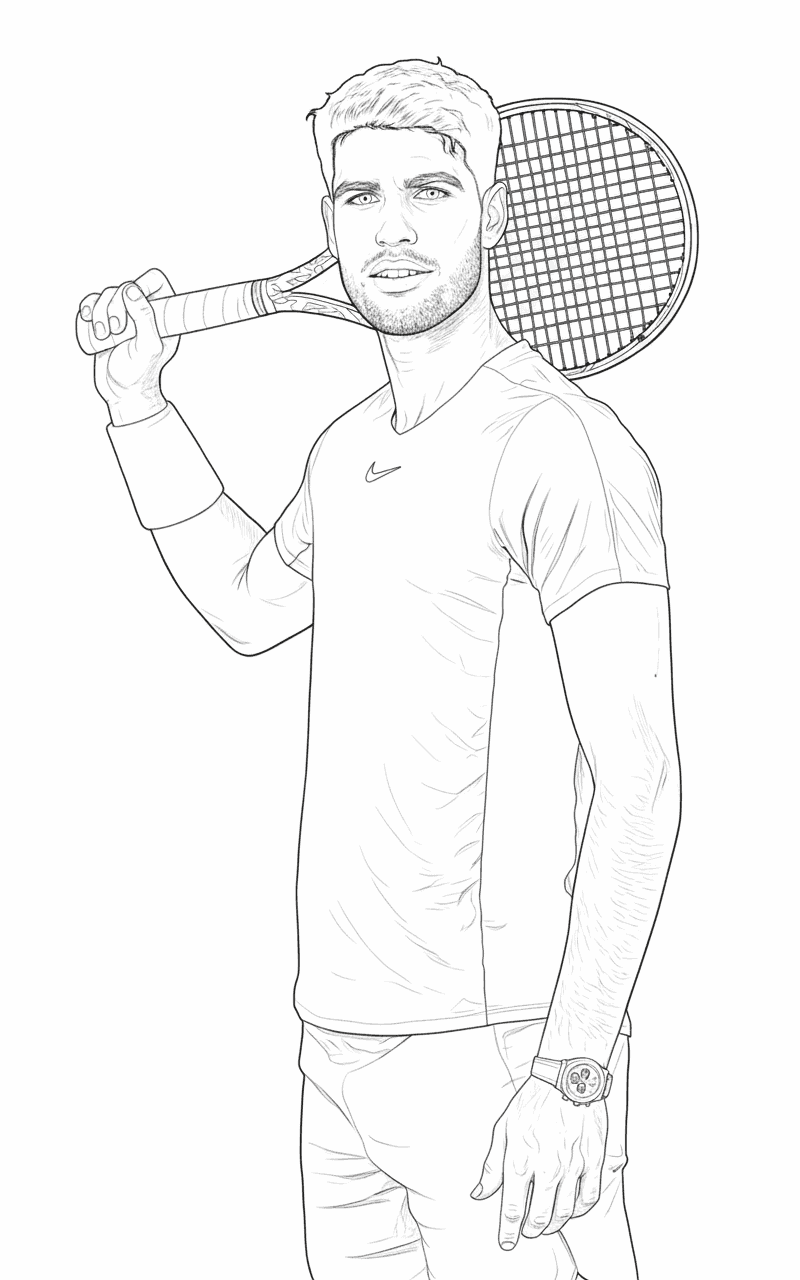 Dibujo de Imgi 4 Carlos Alcaraz Coloring Page 1 para Colorear