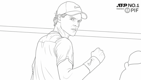 Dibujo de Imgi 6 Jannik Sinner Coloring Page para Colorear