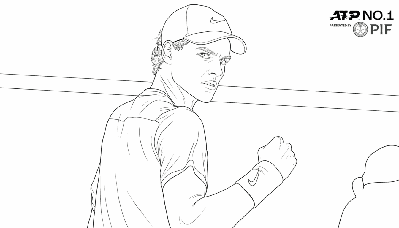 Dibujo de Imgi 6 Jannik Sinner Coloring Page para Colorear