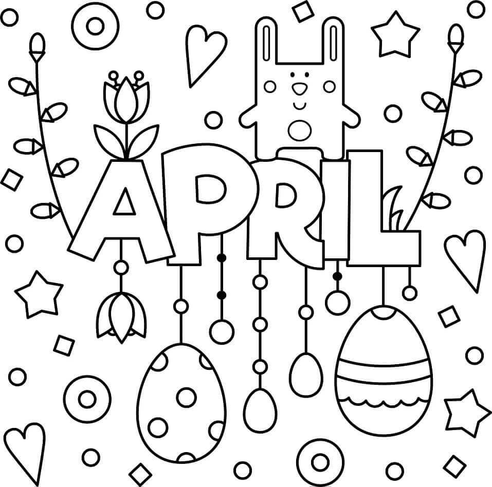 Dibujo de 4 de Abril para Colorear