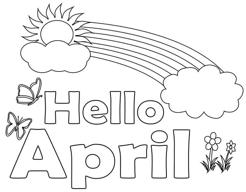 Dibujo de Hola Abril para Colorear