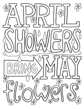 Dibujo de Lluvias de Abril Traen Flores de Mayo para Colorear