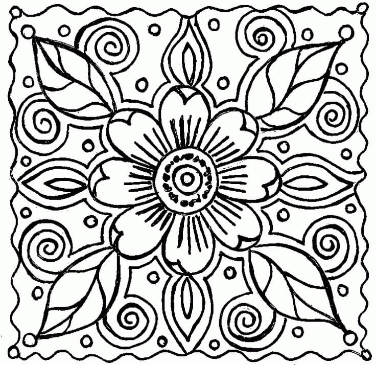 Dibujo de Abstracto Simple para Colorear
