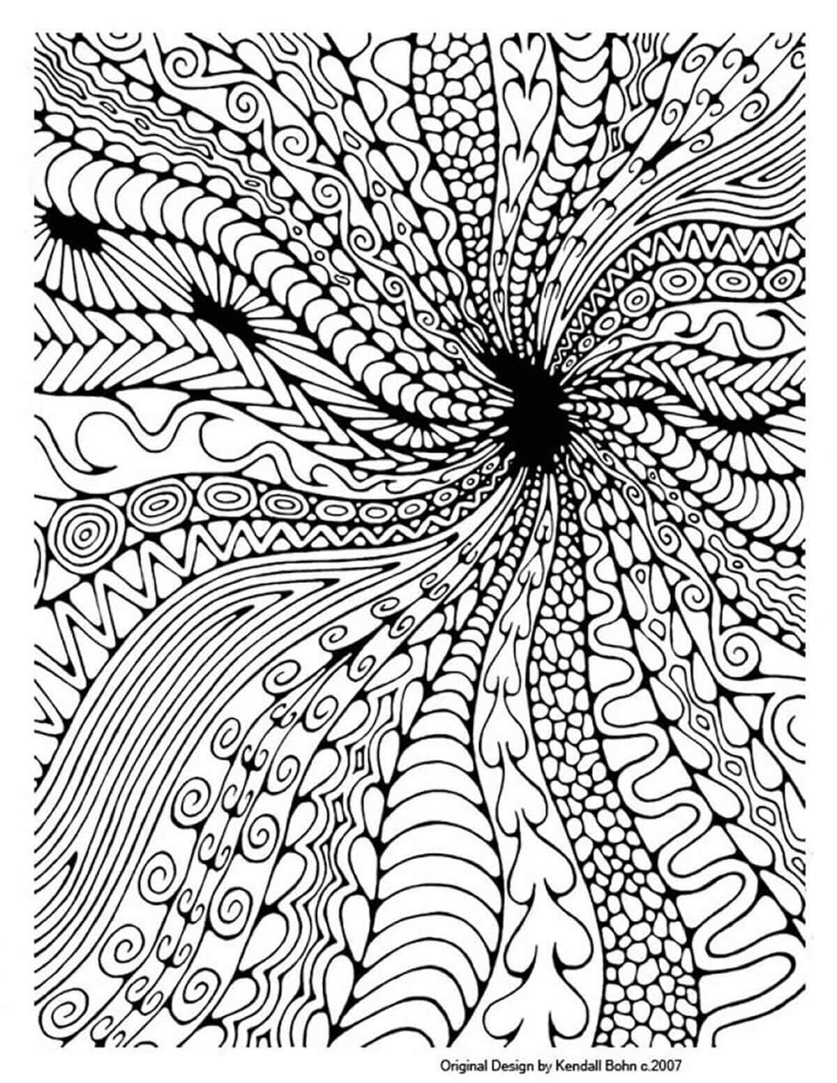 Dibujo de Artesanas de Navidad Abstractas para Colorear