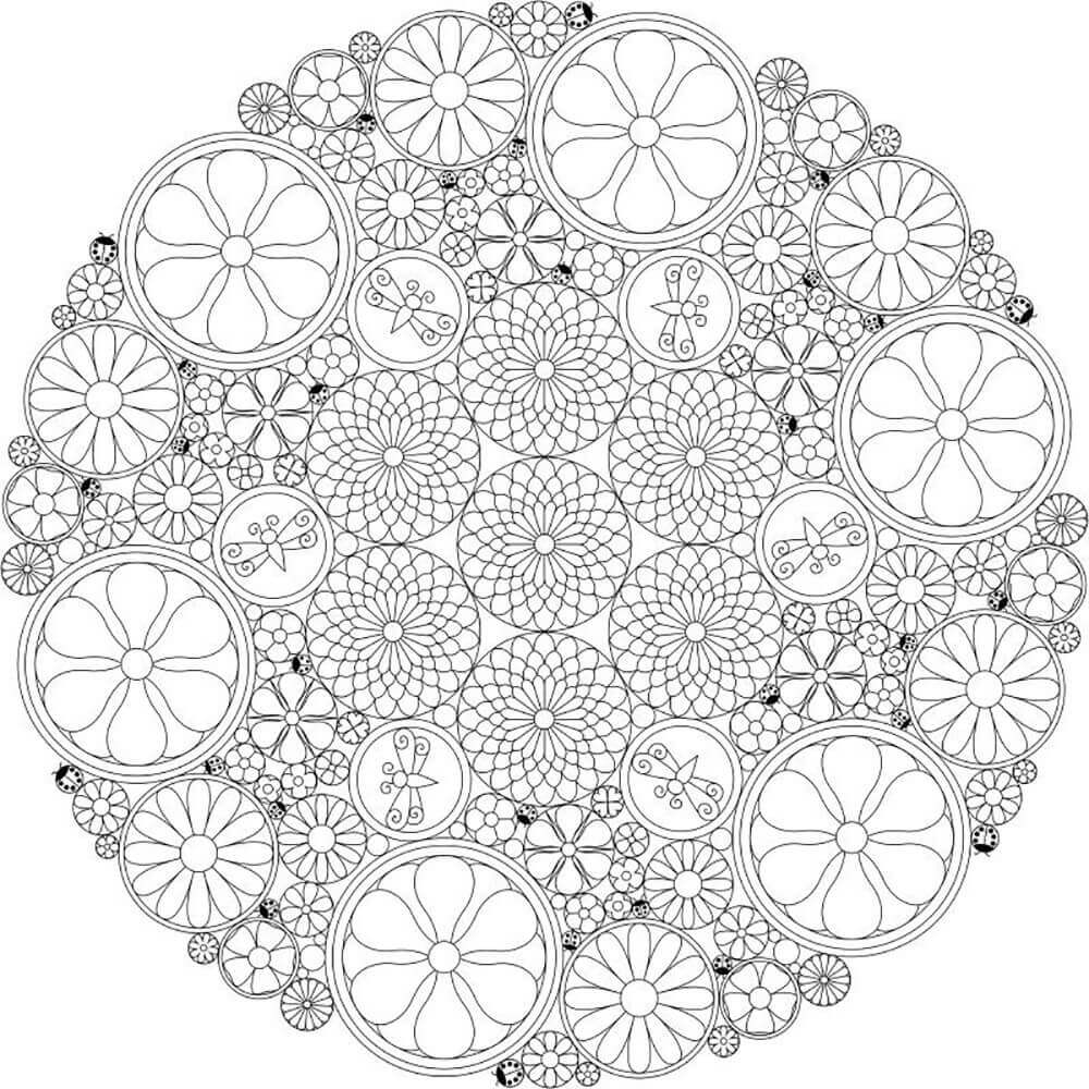 Dibujo de Flor Intrincada Abstracta para Colorear