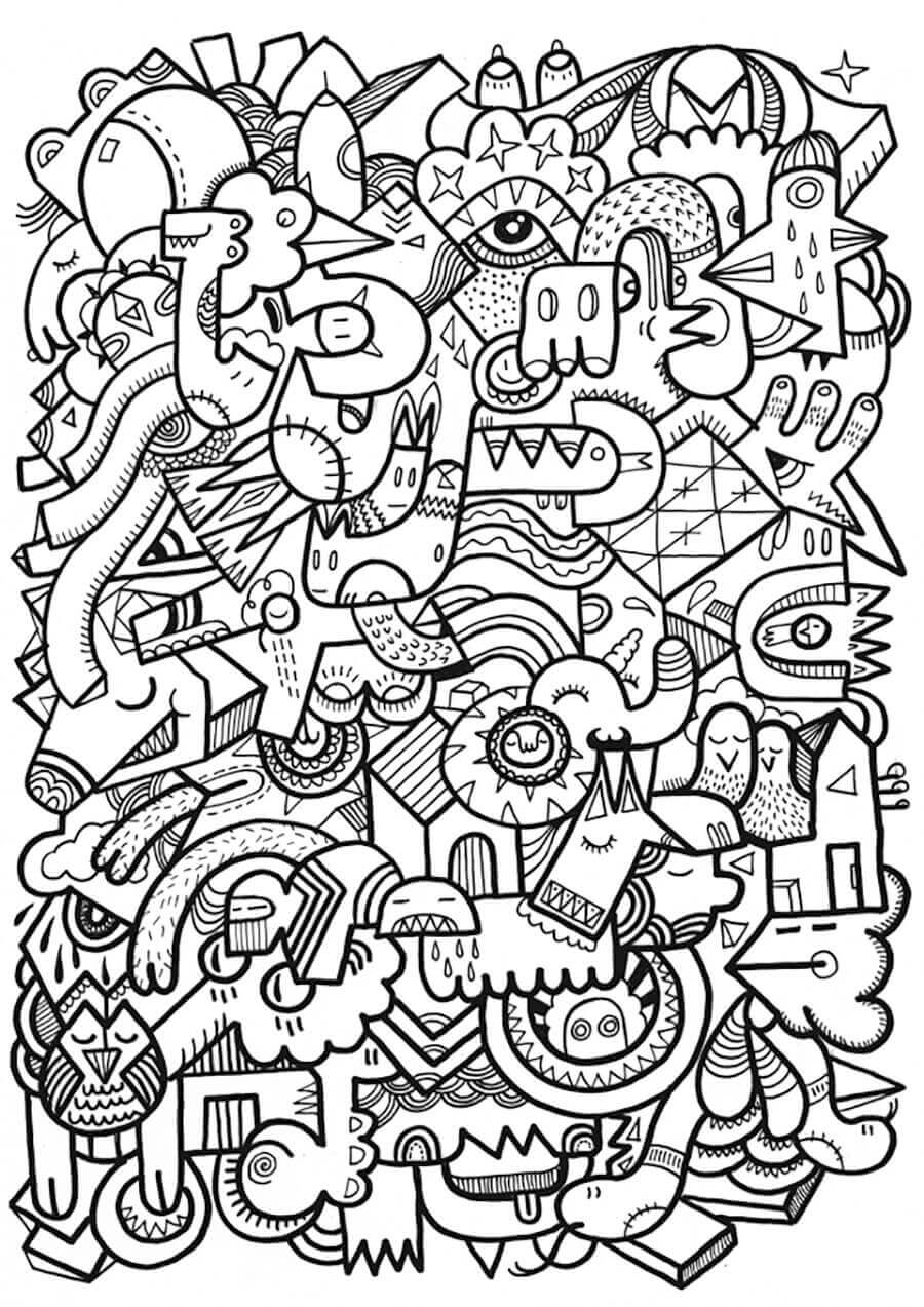 Dibujo de Impresionante Resumen para Colorear