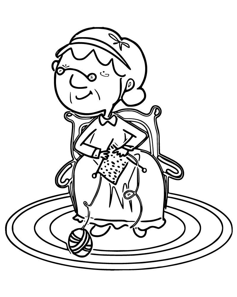 Dibujo de Best Grandma Coloring Page para Colorear