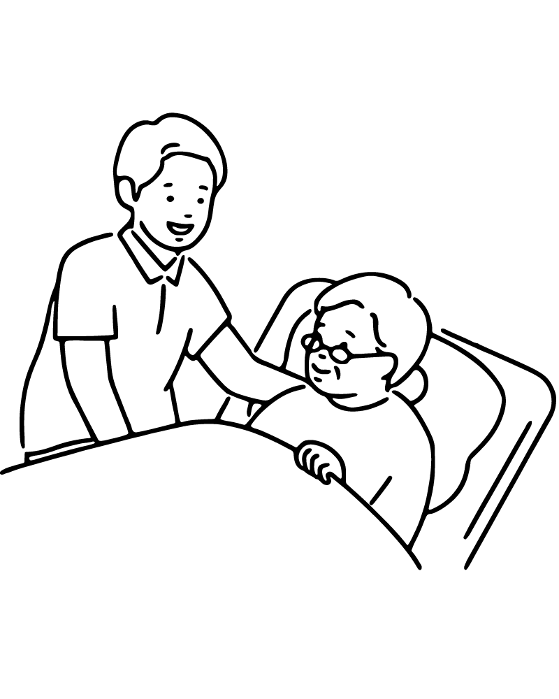 Dibujo de Get Well Soon Grandma Coloring Page para Colorear