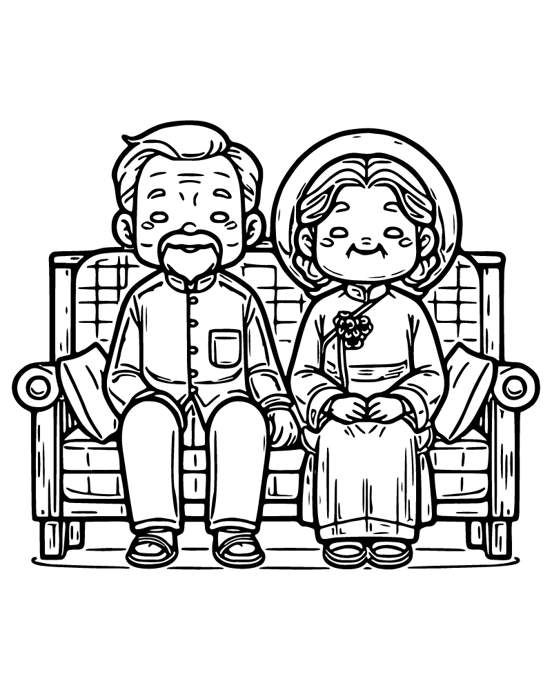 Dibujo de Grandma And Grandpa Coloring Page para Colorear