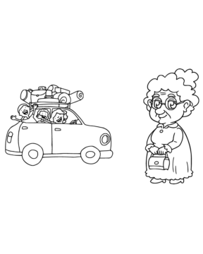 Dibujo de Grandma Coloring Page para Colorear