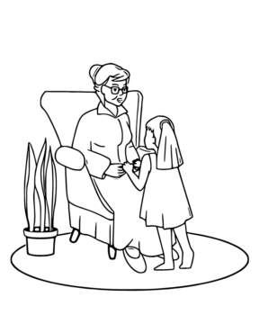 Dibujo de Grandmother Mother S Day Coloring Page para Colorear