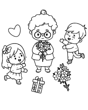Dibujo de Happy Birthday Great Grandma Coloring Page para Colorear